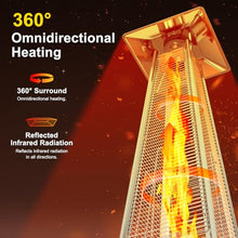 OutdoorVibe 42,000 BTU Pyramid Patio Heater, Stainless Steel Outdoor Propane Heaters Glass Tube Propane Patio Heater with Wheels and Cover, Backyard, Garden, Patio, Porch and Pool