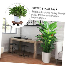 YYBOES Wooden Mobile Torus Flower Pots Base Movable Plant Pots Tray Potted Stand Rack Wheel Flowerpot Tray Flowerpot Wheel Round Tray Wooden Plants Pots Tray Flowerpot Tray Base