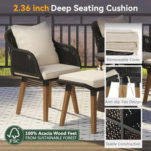 Patio Furniture Set with Small Outdoor Table, Patio Bar Set w/ Sillas para Balcon, Sillas para Patio Exterior, Premium PP Rope Weaving Chairs, 350 lbs Capacity, 5-Piece Set for Backyard (Beige+Black)