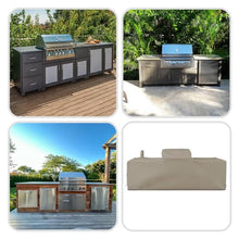Covers & All Outdoor Kitchen Island Cover, Customize Left Right & Straight Shapes,12 Oz Waterproof UV & Weather Resistant Patio BBQ Grill Island Protector with Handles Air Vents (Beige)