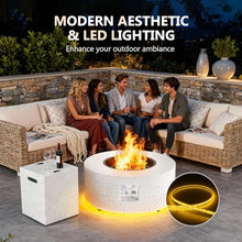 Dineli 30" Round Propane Fire Pit Table Firepit Table for Outside Patio