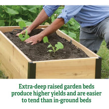 Gardener's Supply Company Raised Garden Bed | Outdoor Cedar Planter Box w/Extra Deep Height for Rooted Plants, Herbs Flowerbed & Vegetable Garden Wooden Box | 2' W x 12' L x 14" H