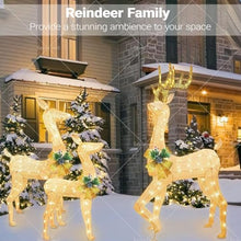 3D Gold Lighted Christmas Deer Decorations 3-Piece Outdoor Holiday Decorations Reindeer Set with Warm White LEDs, Large Yard Display for Garden, Storefront 2