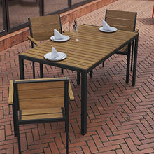 Flash Furniture Commercial Grade 55x31 in Metal Dining Table, Natural/Gray