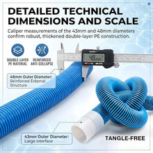 Quvex 1.5 Inch x 66ft Heavy Duty Pool Vacuum Hose with Swivel Cuff, Kink-Free Pool Cleaner Hose, Crush-Proof Design for Large Residential Pools, Fits Manual & Suction Cleaners