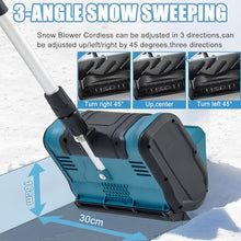 Cordless Snow Blower,600w Brushless Electric Snow Shovel,45° Left, Right, Or Upward Snow Throwers,Cleaning Width 25.4cm(10in),for Walkways and Driveways (2batteries)