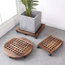 SDVantage Rolling Wooden Planter Caddy Potted Plant Stand with Wheels Round Flower Pot Rack Indoor Outdoor Planter Trolley with 360° Rotating Casters Rolling Coaster Garden Pot Dolly