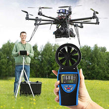 Handheld Anemometer,Airflow Gauge Measures Wind Velocity Temperature (℃/℉) for HVAC CFM,Weather Tester with Wind Chill Backlight Ideal for Windsurfing, Sailing, Fishing, Outdoor Sports