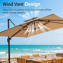OROTLECT 10 X 13 Ft Rectangular Rotational Tilt Curved Cantilever Umbrella With Base And Cover