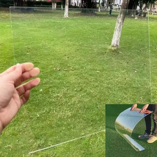 ZRUTIMI 1/2/3mm UV-Resistant PC Polycarbonate Sheet, Flexible, Lightweight, Highly Transparent, Suitable for Greenhouse Covering, sunrooms, carports, and Easy to Cut(3mm,1.2x20m/4x65.6ft)