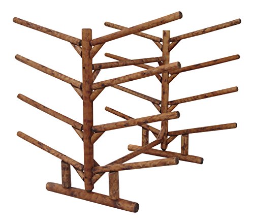 Log Kayak Rack 8 Place Kayak or SUP Rack Natural Finish