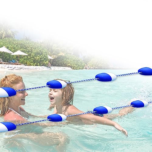 WLCGYD 3 6 9 12 18 29 30 39 Ft Pool Deep End Divider, Floating Pool Safety Rope with Hooks for Swimming Pools Divide, In-ground Pool Float Kit Rope Lanes(11m (36ft))