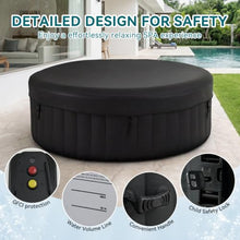 SunSwell 82" Inflatable Hot Tub 4-6 Person, Round Outdoor Spa, Black