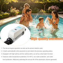 Atsoya Salt Water Chlorine System EC12, 12g/H Automatic Self-Cleaning Salt Chlorine Generator, Clear Saltwater Pool Chlorine Generator, for Swimming Pools up to 16,000 Gallons, 110-240V