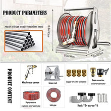 Stainless Steel Garden Hose Reels Cart Water Hose Storage for Outside, Outdoor Hose Reel Heavy Duty Hose Reel, Water Hose Holders Outside, Hose Reel Box, Garden Hose Cart Hose Caddy for Outside ( 98.4