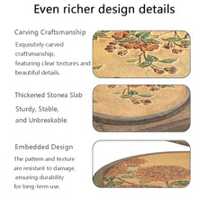 zktoermn Oriental Style Stepping Stone for Decor, Outdoor Walkway Stepping Lawn Stone, Octagonal Courtyard/Path/Lawn/Backyard Decorative Stone(44x38cm)