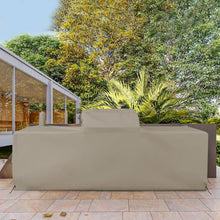 Covers & All Outdoor Kitchen Island Cover, Customize Left Right & Straight Shapes,12 Oz Waterproof UV & Weather Resistant Patio BBQ Grill Island Protector with Handles Air Vents (Beige)