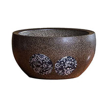 FAFACAI Flower Pot Brown Ceramic Flower Pot Outdoor Pastoral Home Living Room Bedroom Office Dining Room Decoration Retro Chinese Flower Pot Plant Container (Brown 34cm)