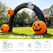 Wellcomer 20FT Inflatable Halloween Arch with Built-in LED Lights, Blow Up Entrance Archway with Pumpkins & Ghost for Party & Outdoor Decoration