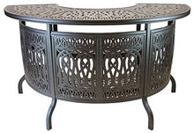 PatioLand Elizabeth 5pc Outdoor Patio Party Bar Set Cast Aluminum Walnut