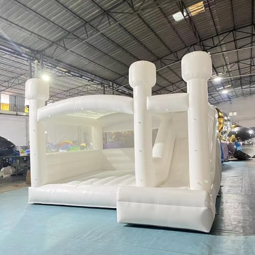 Blatesic Inflatable White Wedding Bounce House 15ft x 15ft x 10ft