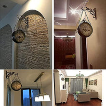 Outdoor Wall Clock 12 Inch Retro Double-Sided Station Clock,for Indoor Outdoor Garden Hanging and Antique Decoration