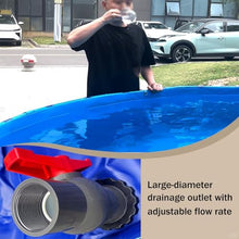 Pool Above Ground - Round Canvas Fish Pond Pool, Large Foldable Water Storage Tank with Drain Valve, Perfect for Agricultural Irrigation and Koi Pond Culture(2.5x1.2m/98.4x47.2in)