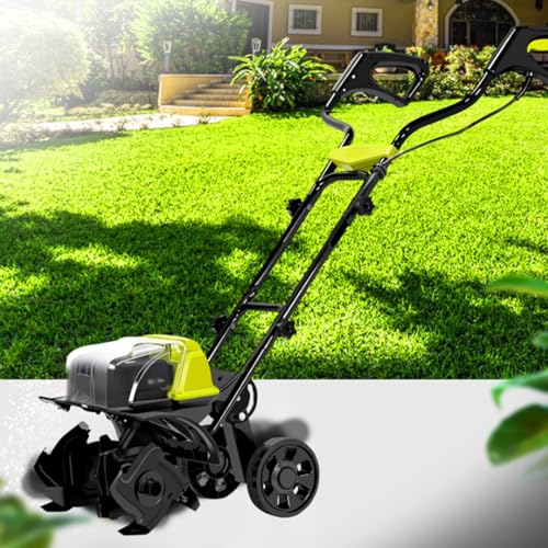 Garden Rotary Tiller, Electric Tiller, Double Training Wheels, Cordless Electric Garden Tiller, Suitable for Lawns and Orchards