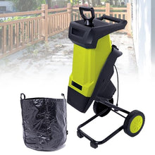 VNATWGOO Electric Wood Chipper with Collection Bag, 2400W Automatic Leaf Shredder Mulcher, 4500RPM for 0-40mm Branches and Leaves Yellow