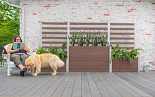 Vita Urbana 11-Foot Embossed Vinyl Parklette Planter Combo with Trellis Espresso Brown