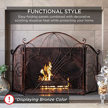 EliteBloom Fireplace Screen Cover - Decorative Iron Safety Screen for Heat & Spark Protection, Flat Art Design for Home Decor,