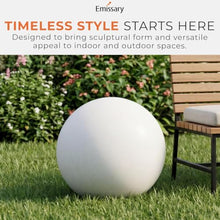 Emissary Terrazzo Gazing Ball 32 in. Matte White Outdoor Garden Sphere