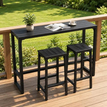 MISXEOE Outdoor Bar Height Table, Extra Long Patio Bar Table All Weather