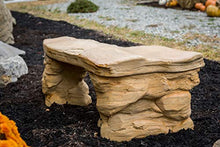 Athena Garden Cast Stone Petrified Rock Bench Set - 3 Piece Commercial Grade Concrete Patio Furniture in Natural Stone Colors