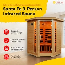 Blue Wave 3-Person Hemlock Corner Infrared Sauna w/ 7 Carbon Heaters,Brown
