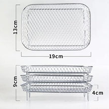 AFPSDLFJDLS Grill Rack Stackable Grid Air Fryer Holder 3-Layers Stainless Steel Household Gadgets for Family Baking Outdoor Camping(Black)