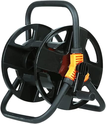 VIXARKO Outdoor Garden Hose Reel Garden Hose Reel Cart ，Portable Hose Cart Reel All-in-one Quick Storage Water Pipe Trolley Especially Stable, Convenient in Garden and Outdoor(Black,29x26.5x31 cm)