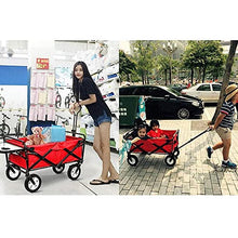 Trolleys, Folding Garden Trolley Cart Heavy Duty Wagon for Outdoor Camping Picnic Fishing Multifunction Shopping Cart with Table Board, Load:80Kg/Army Green