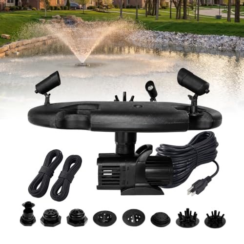 1.2 HP Floating Fountain & Aerator for Ponds and Lakes with 200 ft Cord
