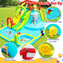 WELLFUNTIME Large Inflatable Water Slide Park with Air Blower