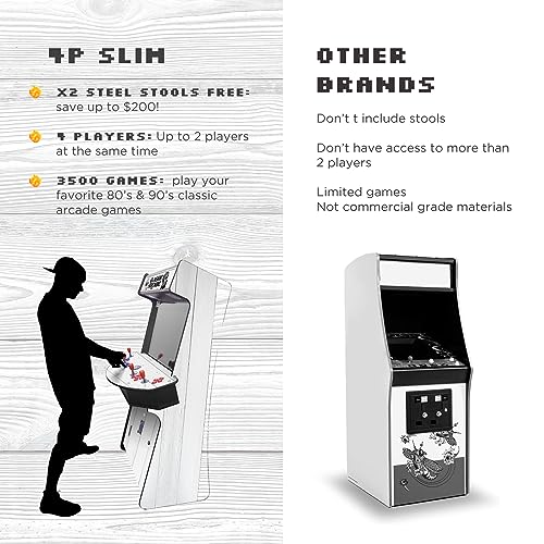 Creative Outdoor Distributor Full-Size Arcade Machine 32" Screen 3500 Games White Woodgrain