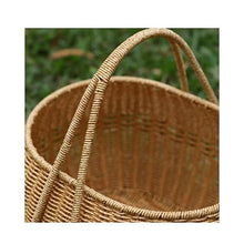 ASWRTYJO Imitation Vine Weaving Vegetable Basket Carrying Basket Picnic Basket Weaving Water Fruit Basket(E)