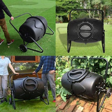 Tumbler Large Compost Bin, 170L Outdoor Yard Trash Can with Wheels, 360° Rolling Compost Bin, Mobile Heavy Duty Garbage Dumpster, for Parks, Gardens, Farms, Orchards
