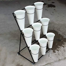 OJKJGYTF Flower Display Stand with Buckets Plant Ladder Shelf Metal Plant Stands for Multiple Plants Flower Stand Shelf