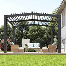 Garvee 11x13ft Louvered Pergola - Outdoor Pergolas with Adjustable Louvered Roof, Reinforced Aluminum Frame, Integrated Drainage System, Outdoor Gazebo for Deck, Patio, Backyard and Garden