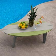highwood Shoreline Surfboard Coffee Table, Cove Gray/Palm Green