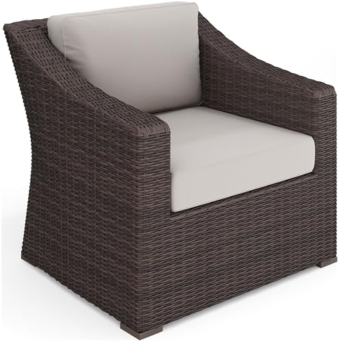 Martha Stewart Bedford Indoor/Outdoor Patio Accent Chair, Brown