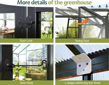 TrailBlaze Heavy Duty Walk-in Greenhouse – 12x12 FT Aluminum Frame with 6mm Polycarbonate Panels, UV Protection – Roof Vent – Garden Plant Shelter – Easy Assembly – Color: Black