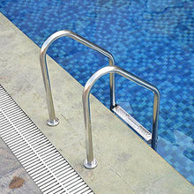 Swimming Pool Escalator 304 Stainless Steel Above Ground Swimming Pool Ladder Equipment with 3 Anti-Skid Protection Swimming Pool Steps Embedded/Silver / 50cm (Silver 50cm)