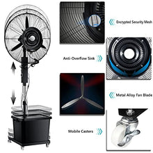 HUXUZYDY Outdoor Pedestal Misting Fan, 3-Speed Patio Fans for Outside, Adjustable Height, Industrial Fan for Outdoor, Commercial Outside Restaurant Fan,71cm/28in,71cm/28in